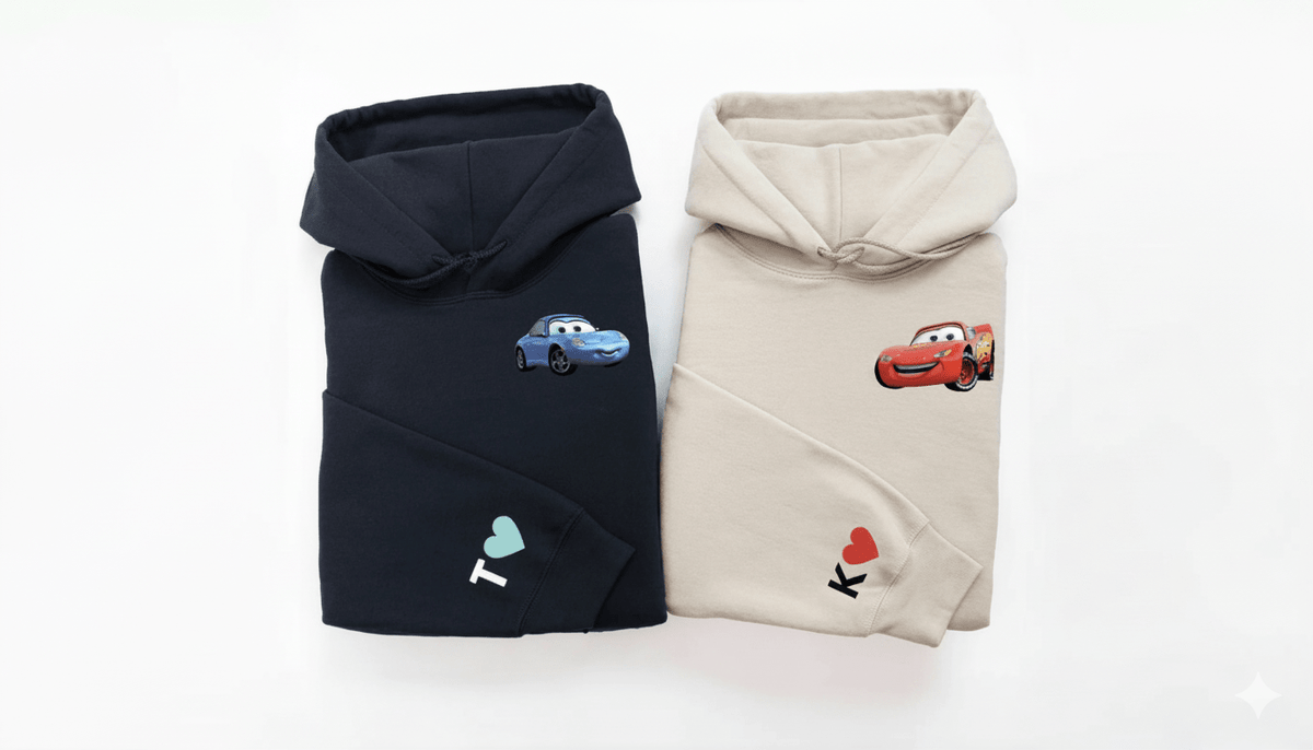 Couple Hoodies — Custom Embroidered Cars McQueen & Sally Sweatshirts