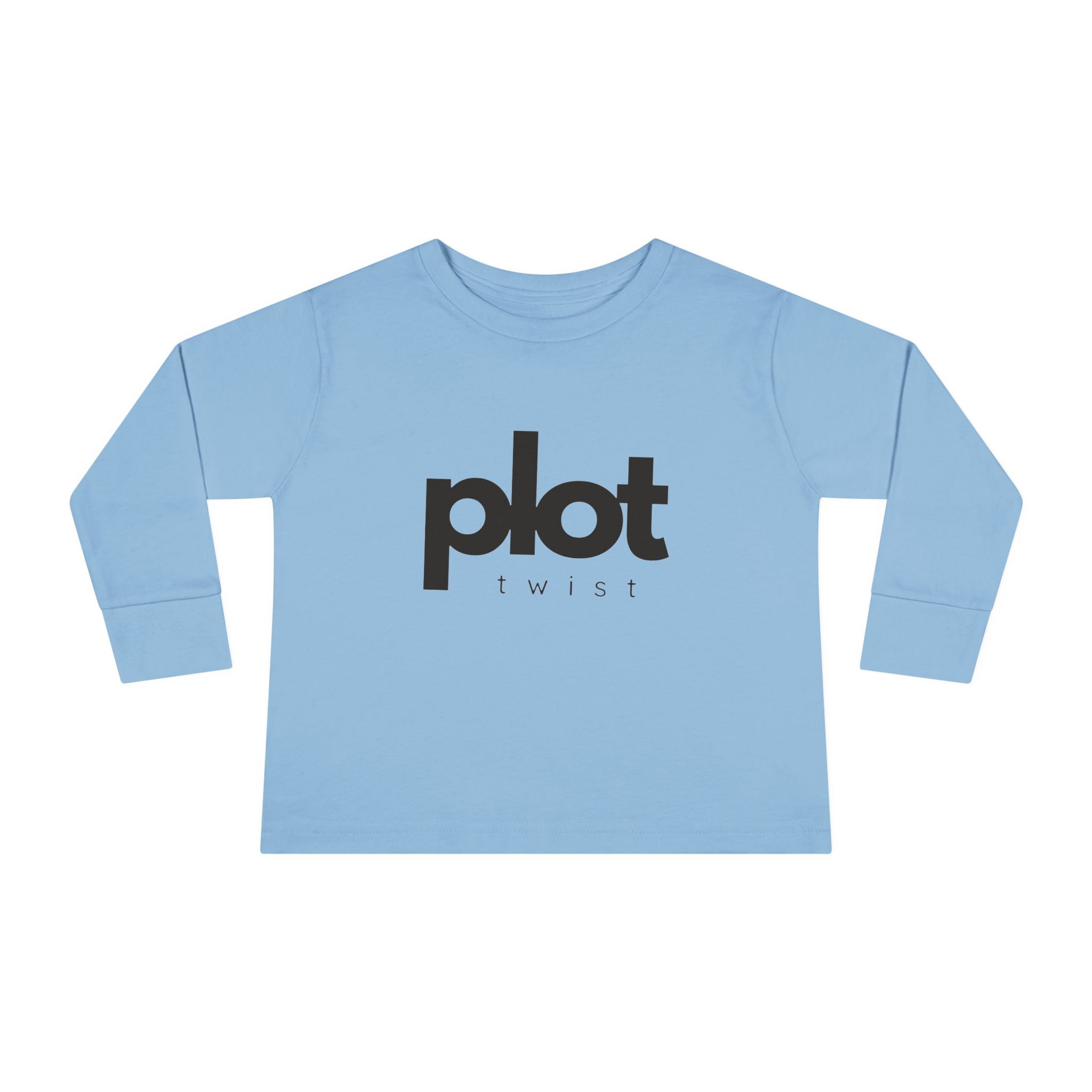 Blue Plot Twist baby long sleeve tee flat lay