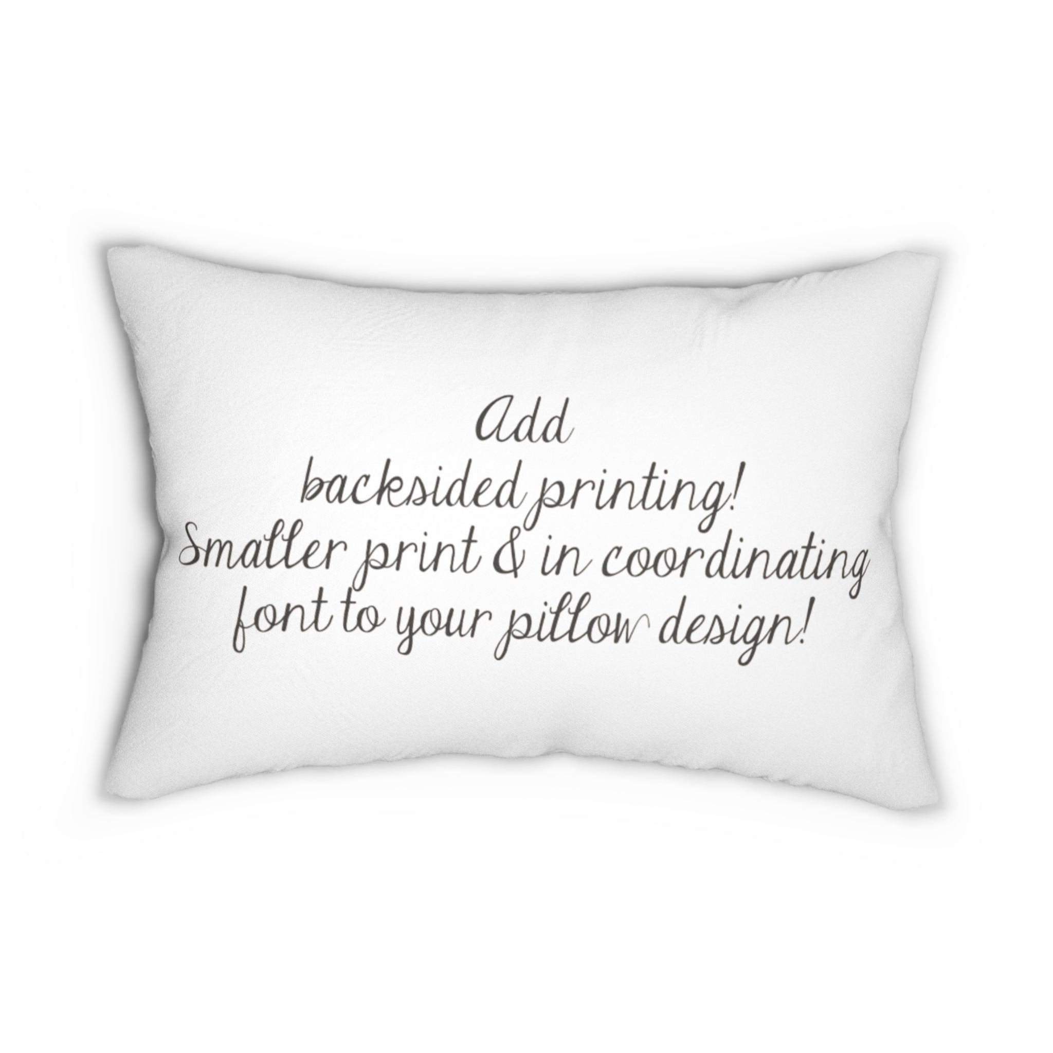 Romantic couple pillow with customizable backside printing