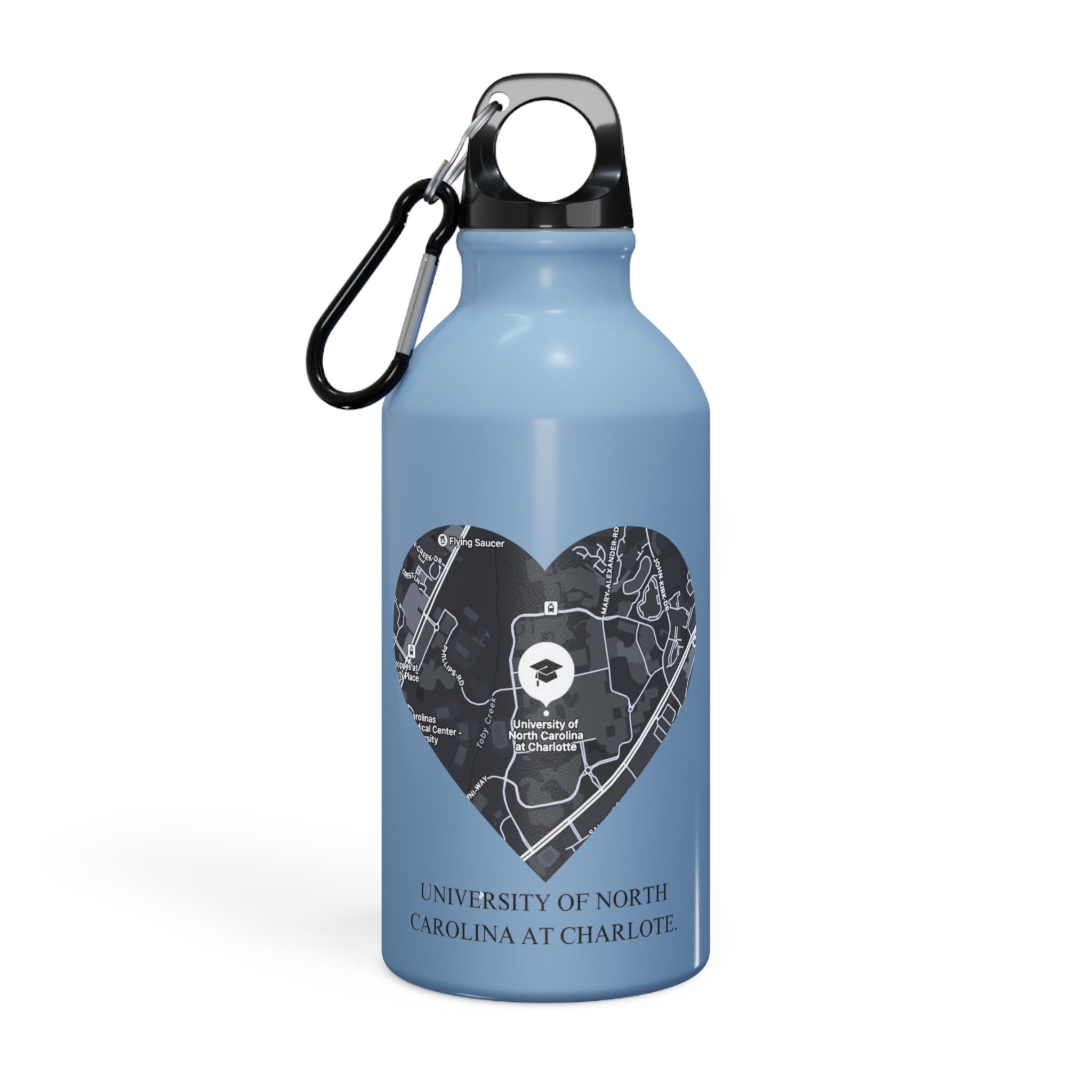 Personalized Graduation Water Bottle | Custom Floral Monogram & University Map