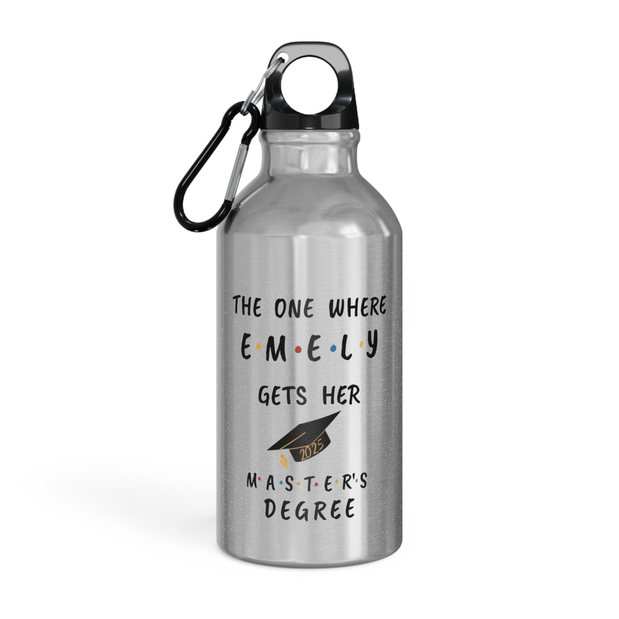 Stainless steel custom water bottle with 2025 graduation design