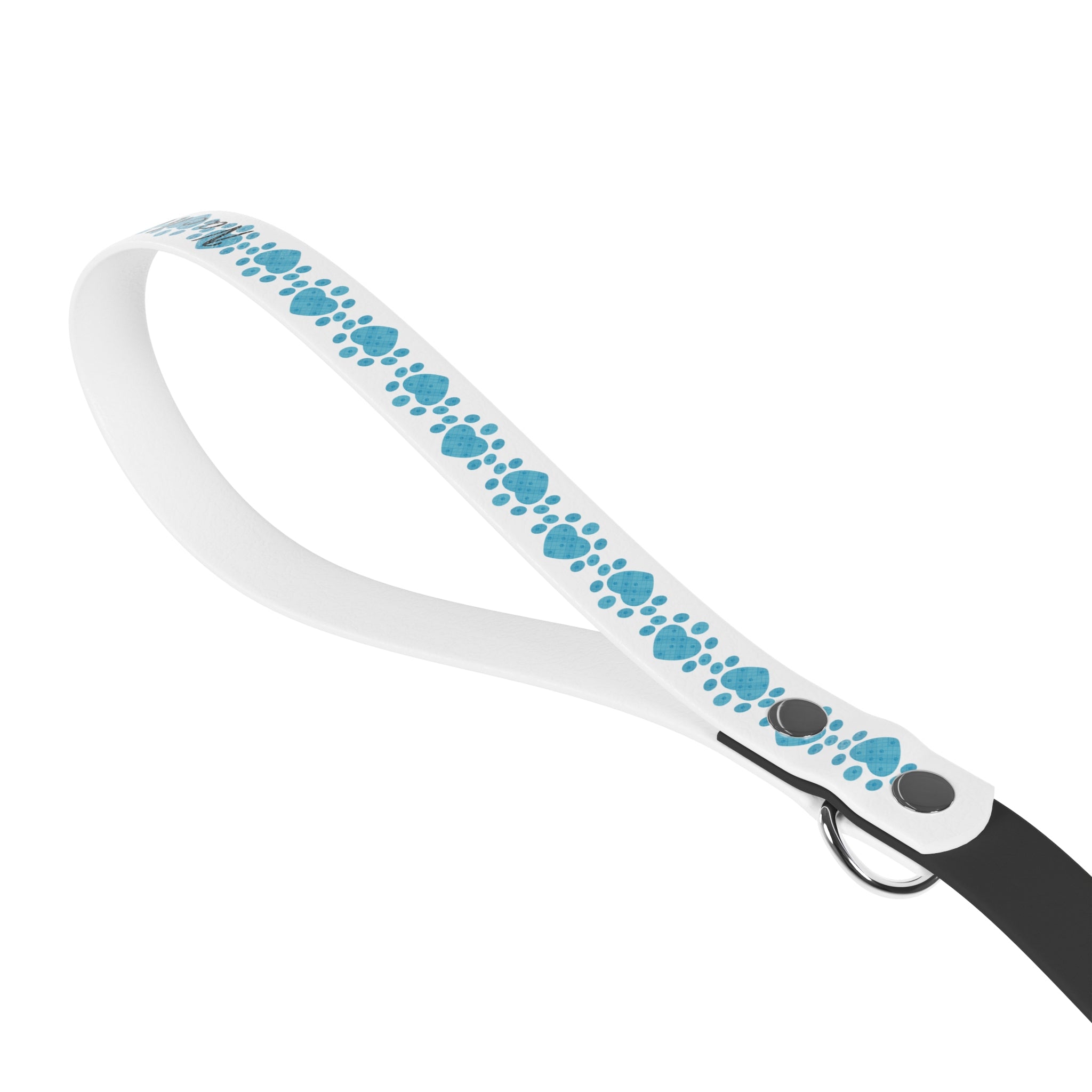 Custom Heart Paw Print Dog Leash – Personalized Name, Pink, Blue & Grey Options - View 4