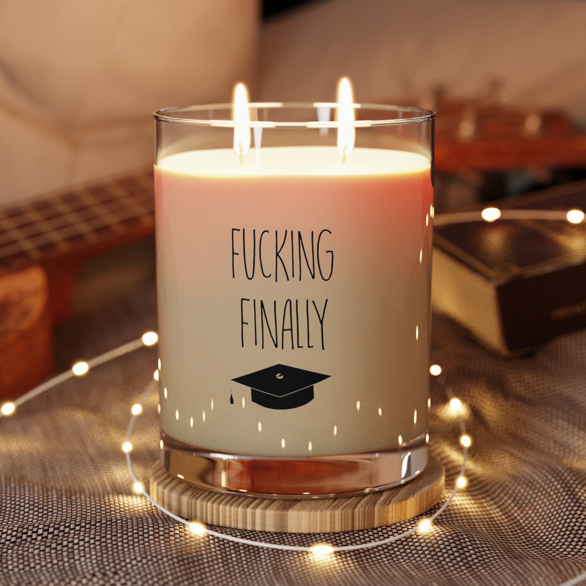 "Dual Wick Graduation Candle with Graduation Message"