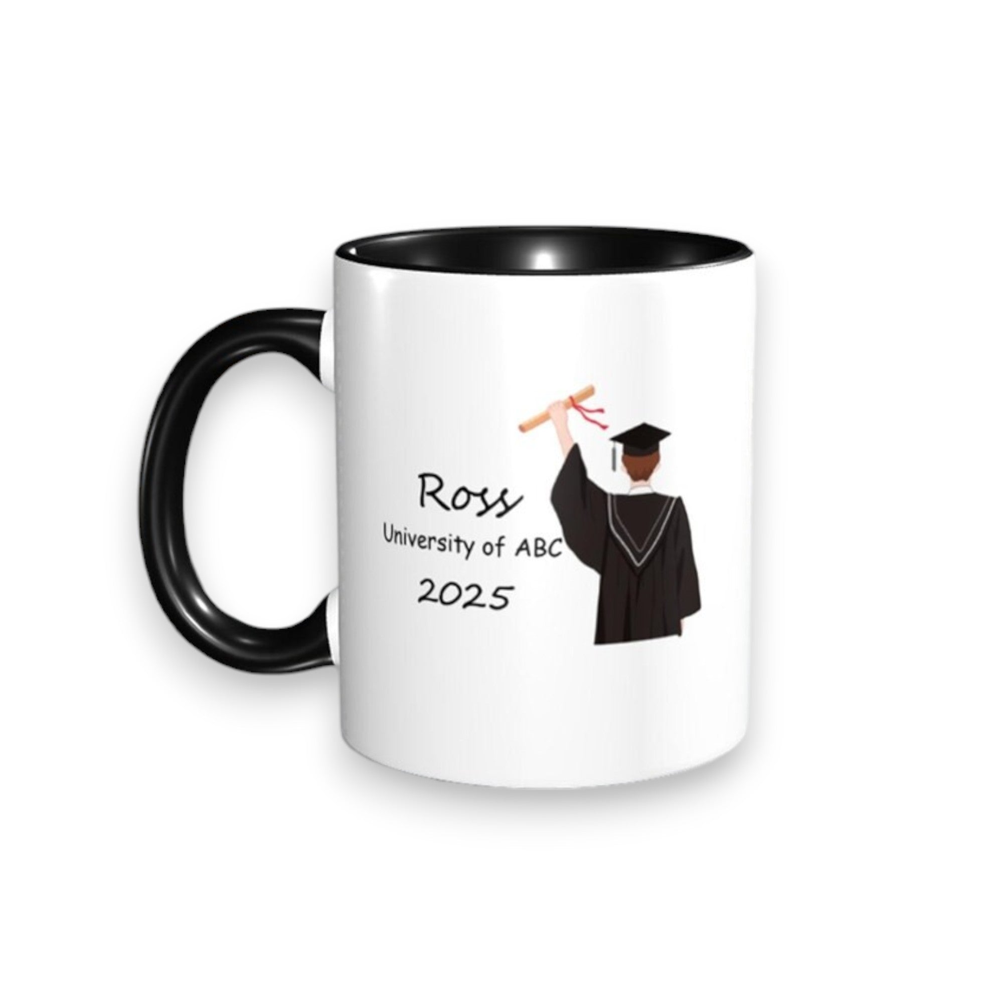 Personalized graduation mug with custom name and year