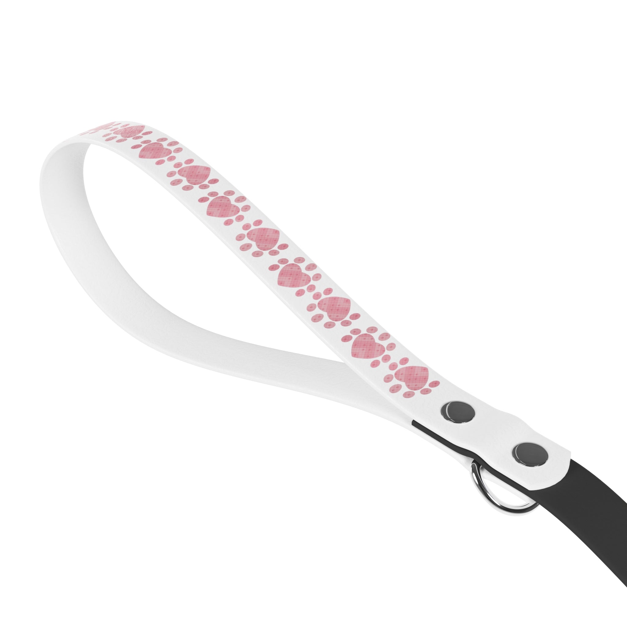 Custom Heart Paw Print Dog Leash – Personalized Name, Pink, Blue & Grey Options - View 6