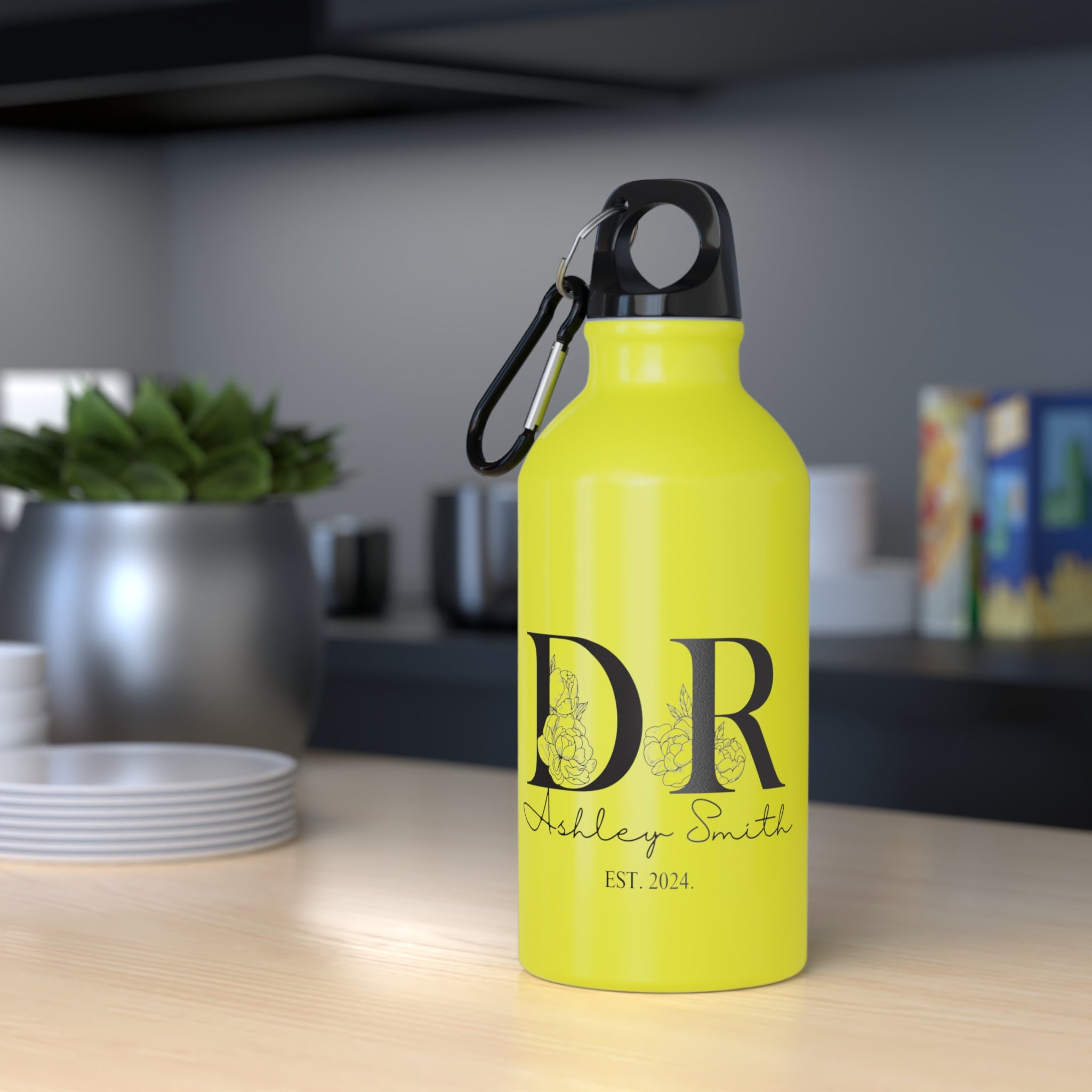 Travel-friendly custom name water bottle