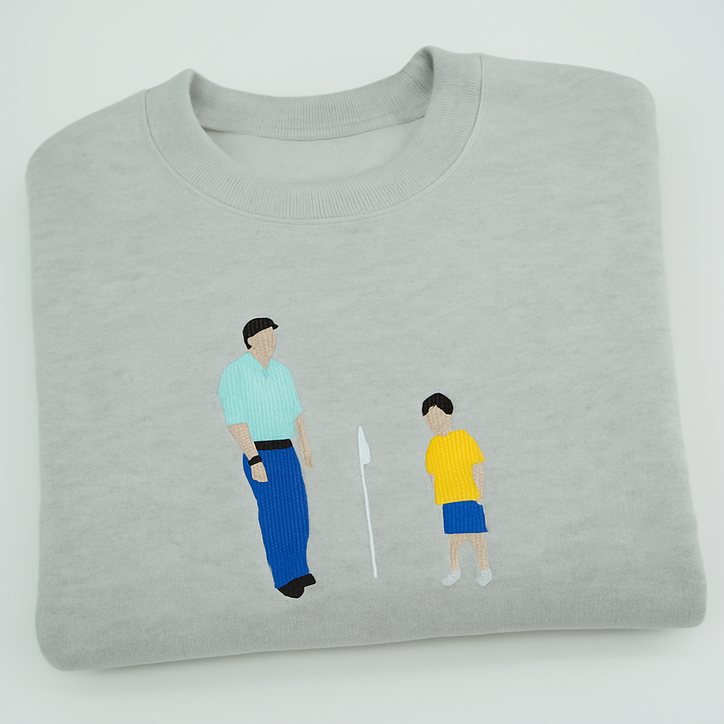 hoodie with embroidered minimalist photo illustration – custom embroidered sweatshirt from photo