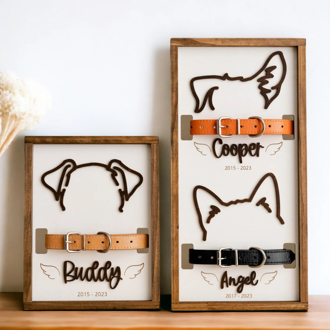 Colar Frame Custom Dog Memorial Collar Frame - Custom Embroidered Gift | Line & Stitch