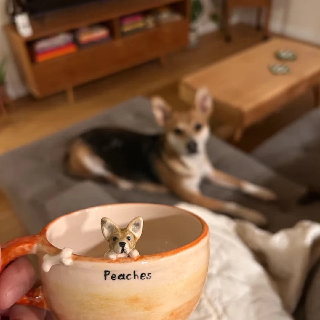 3D ceramic dog mug gift for dog moms