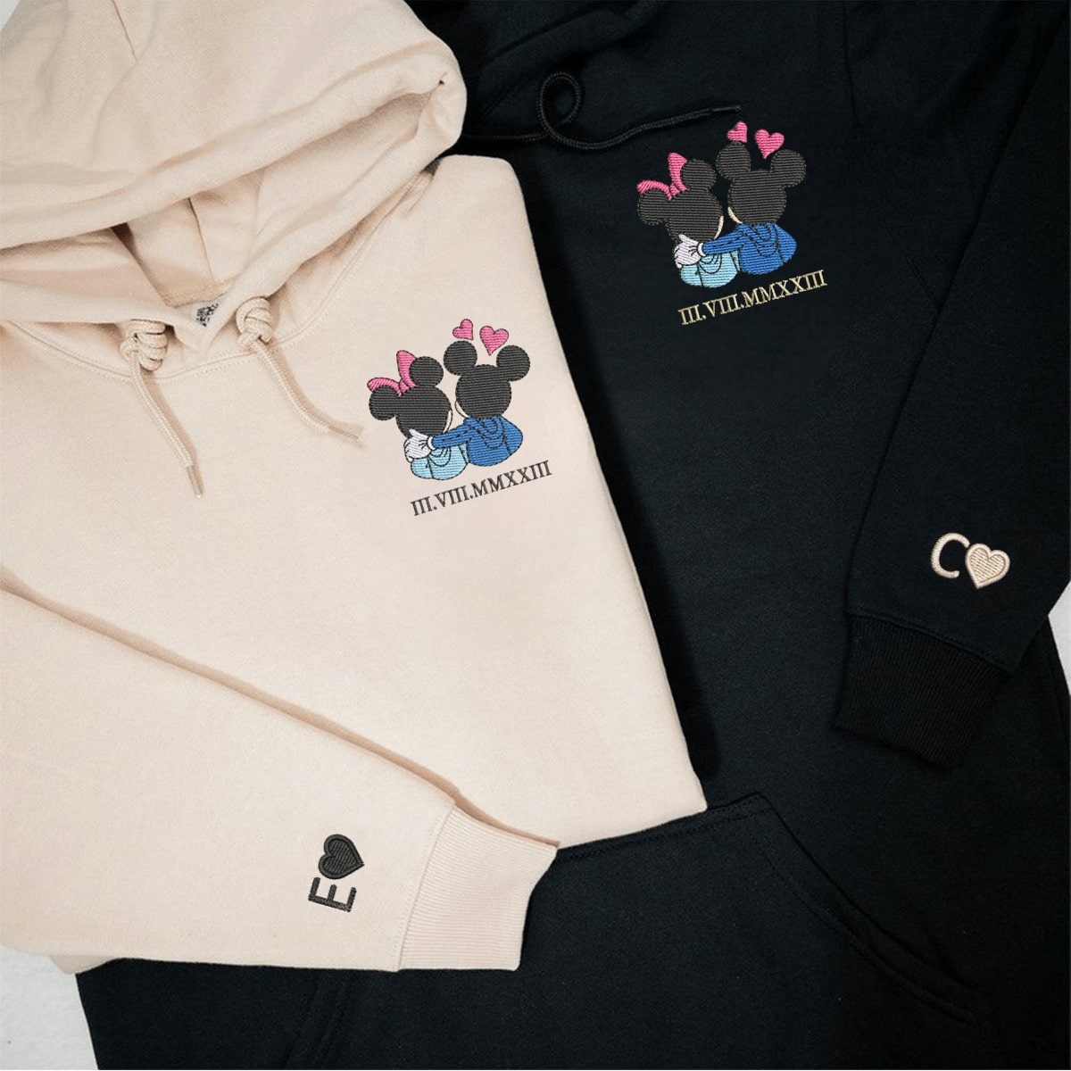 Mickey & Minnie inspired hoodies illustration