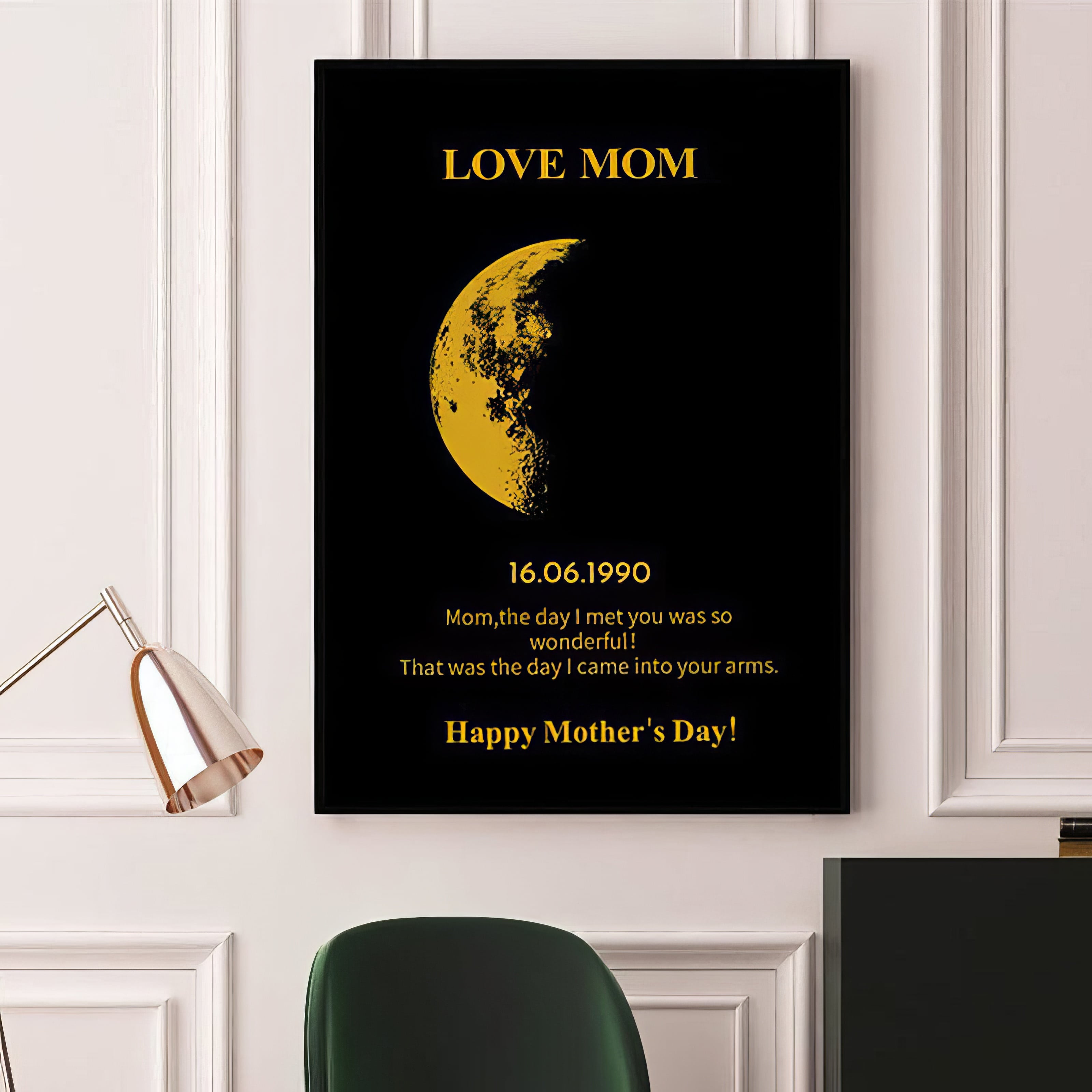 "Me And My Godmother Love You To The Moon" Photo Frame - 4x6 Engraved Wood Frame