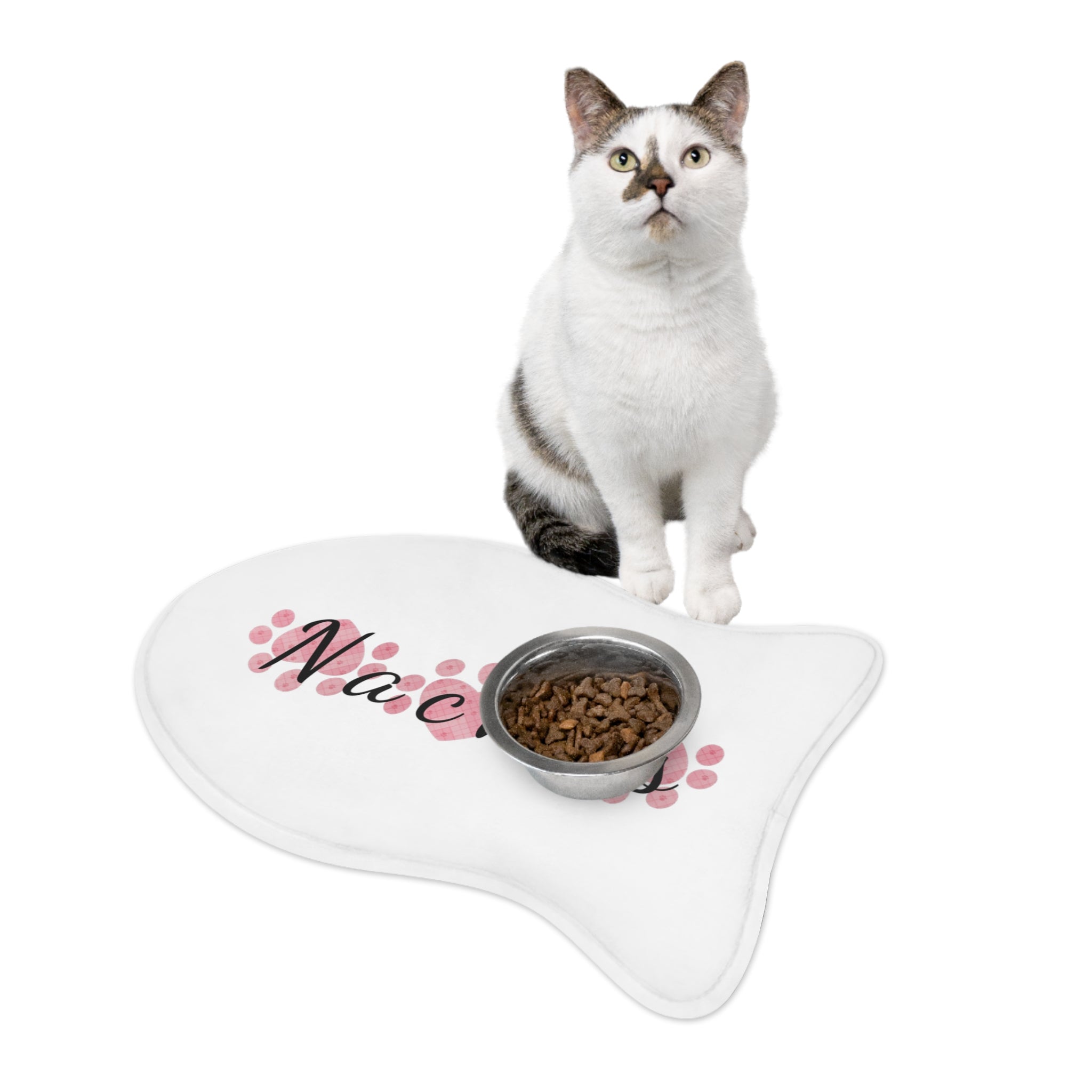 Heart Paw Custom Pet Feeding Mats – Personalized Name Design for Dogs & Cats - Detail View