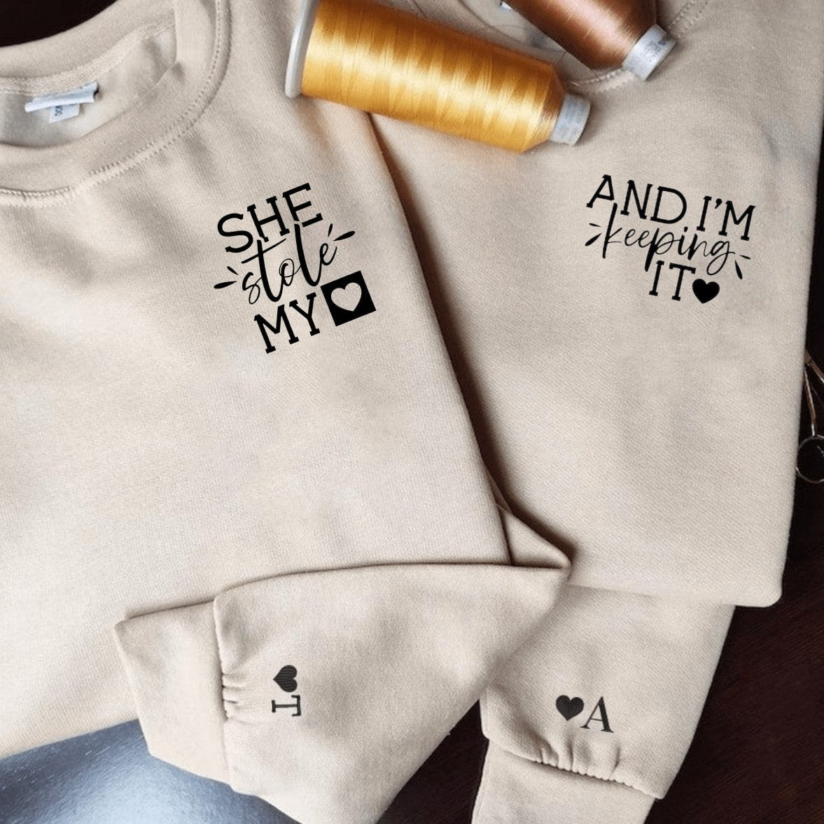 Romantic couple hoodies with sweet love-themed designs