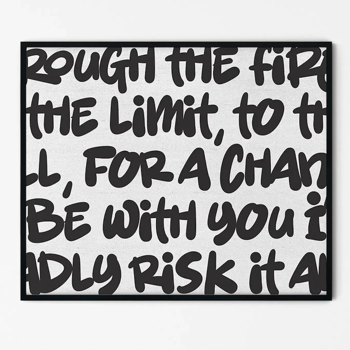 Monochrome Inked Verses canvas art with bold typography.